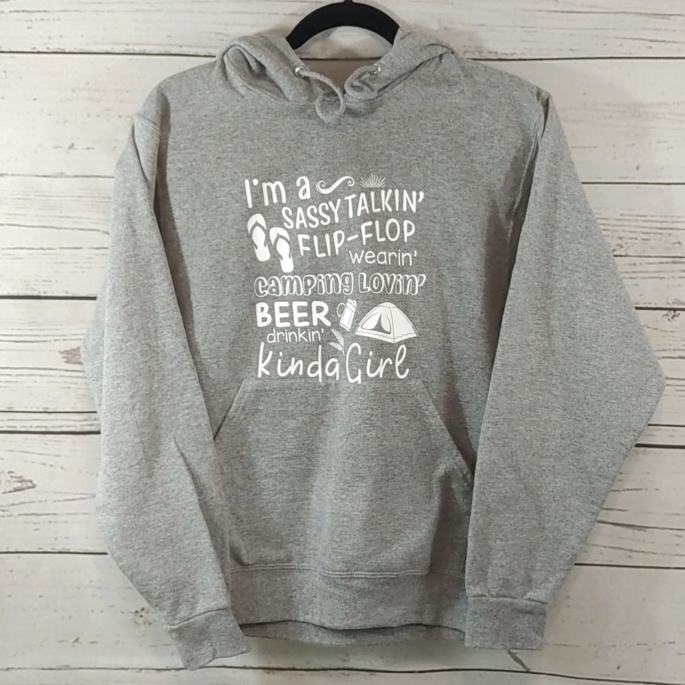 Jerzees Gray Hoodie with Fun Graphic